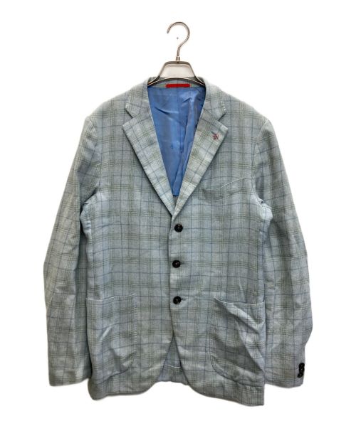 ISAIA（イザイア）ISAIA (イザイア) シルクリネンブレンド3Bジャケット ブルー サイズ:SIZE 50の古着・服飾アイテム