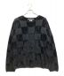 COMME des GARCONS HOMME PLUS（コムデギャルソンオムプリュス）の古着「CHECKERED PATTERN INTARSIA KNIT」｜ブラック