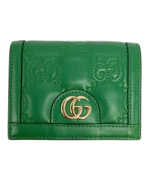 GUCCI（グッチ）GUCCI (グッチ) GGマトラッセ カードケース ウォレット グリーンの古着・服飾アイテム