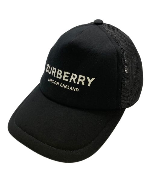 BURBERRY（バーバリー）BURBERRY (バーバリー) ロゴプリントメッシュキャップ ブラック サイズ:Mの古着・服飾アイテム