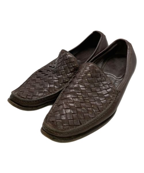 BOTTEGA VENETA（ボッテガベネタ）BOTTEGA VENETA (ボッテガベネタ) イントレチャートドレスシューズ ブラウン サイズ:37 1/2の古着・服飾アイテム