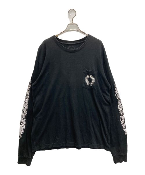 CHROME HEARTS（クロムハーツ）CHROME HEARTS (クロムハーツ) Floral Horseshoe L/S Tee ブラック サイズ:XXLの古着・服飾アイテム