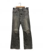 DAIRIKUダイリク）の古着「Flare Mud Vintage Denim Pants」｜ブラック