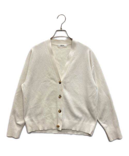 ebure（エブール）ebure (エブール) Silk Cotton Knit V Neck Cardigan ホワイト サイズ:SIZE Freeの古着・服飾アイテム