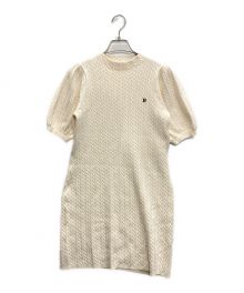 HER LIP TO（ハーリップトゥ）の古着「Puff Sleeve Cable Knit Dress」｜ブラウン