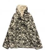 ERLイーアールエル）の古着「SKULL PRINTED VINTAGE FLEECE HOODIE」｜ブラック×ホワイト