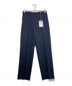 MARKAWAREマーカウェア）の古着「FLAT FRONT TROUSERS SUPER120s WOOL TROPICAL」｜ネイビー