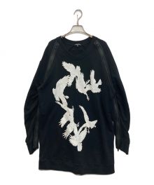 ANN DEMEULEMEESTER（アンドゥムルメステール）の古着「ジッププリントスウェット」｜ブラック