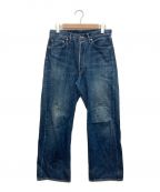 Graphpaperグラフペーパー）の古着「Selvage Denim Five Pocket Wide Straight Pants」｜インディゴ