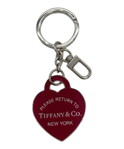 TIFFANY & Co.（ティファニー）TIFFANY & Co. (ティファニー) レザー インレイド ハート タグ キーリング フューシャの古着・服飾アイテム