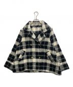 luanルアン）の古着「2way shaggy collar coat」｜ブラック×ホワイト