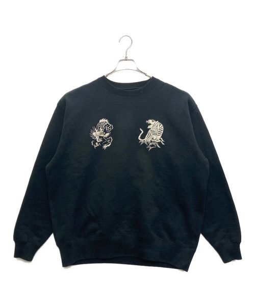 BEAMS（ビームス）BEAMS (ビームス) SUKA CREW SWEAT EMBROIDERED ブラック サイズ:SIZE XLの古着・服飾アイテム