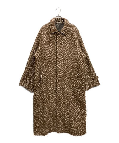 AURALEE（オーラリー）AURALEE (オーラリー) WOOL ALPACA HERINGBONE TWEED SOUTIEN COLLAR COAT ブラウン サイズ:5の古着・服飾アイテム