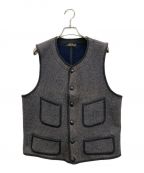 BROWN'S BEACH JACKETブラウンズビーチジャケット）の古着「Regular Neck Vest」｜ネイビー×ベージュ