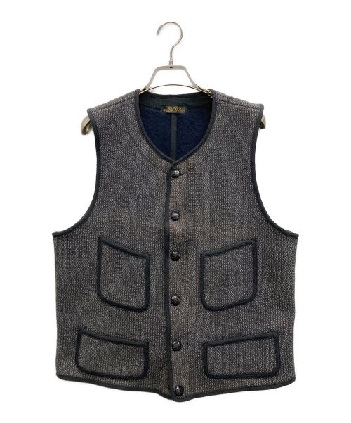 BROWN'S BEACH JACKET（ブラウンズビーチジャケット）BROWN'S BEACH JACKET (ブラウンズビーチジャケット) Regular Neck Vest ネイビー×ベージュ サイズ:SIZE 40の古着・服飾アイテム