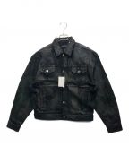 LAST NESTラストネスト）の古着「Rhinestone Coating Denim Jacket」｜ブラック