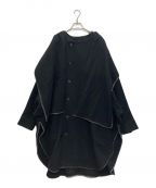 s'yteサイト）の古着「W/TOP MOSSA STOLE COLLAR BIG SILHOUETTE COAT」｜ブラック