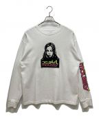 X-GIRL×moussyエックスガール×マウジー）の古着「FACE L/S TEE」｜ホワイト