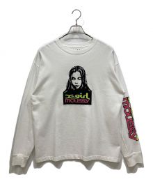 X-GIRL×moussy（エックスガール×マウジー）の古着「FACE L/S TEE」｜ホワイト