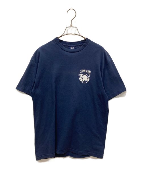 OLD STUSSY（オールドステューシー）OLD STUSSY (オールドステューシー) 90’ｓ スケボーマン プリント Tシャツ ネイビー サイズ:Lの古着・服飾アイテム