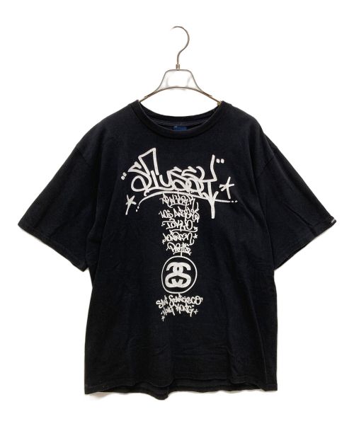 OLD STUSSY（オールドステューシー）OLD STUSSY (オールドステューシー) プリントTシャツ ブラック サイズ:XLの古着・服飾アイテム