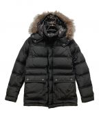 BLACK LABEL CRESTBRIDGEブラックレーベル クレストブリッジ）の古着「FOX FUR DOWN JACKET フォックスファーダウンジャケット チェック  51F27-227-07」｜ブラック