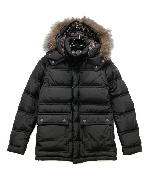 BLACK LABEL CRESTBRIDGE（ブラックレーベル クレストブリッジ）BLACK LABEL CRESTBRIDGE (ブラックレーベル クレストブリッジ) FOX FUR DOWN JACKET フォックスファーダウンジャケット チェック  51F27-227-07 ブラック サイズ:Mの古着・服飾アイテム