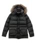 BLACK LABEL CRESTBRIDGE（ブラックレーベル クレストブリッジ）の古着「FOX FUR DOWN JACKET フォックスファーダウンジャケット チェック  51F27-227-07」｜ブラック