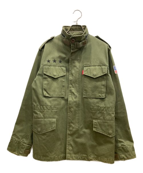 stussy（ステューシー）stussy (ステューシー) M65ジャケット　ミリタリー　ワッペン カーキ サイズ:Sの古着・服飾アイテム