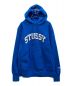 stussy（ステューシー）の古着「ロゴ プルオーバーパーカー　リバースウィーブ」｜ブルー