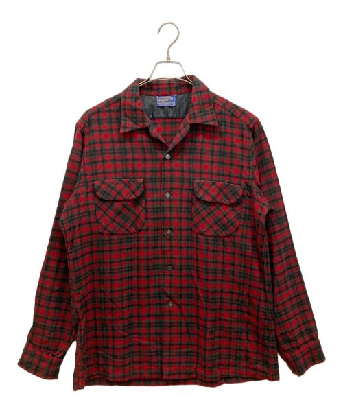 PENDLETON（ペンドルトン）PENDLETON (ペンドルトン) ウールフラップポケットチェックシャツ レッド サイズ:ｌの古着・服飾アイテム