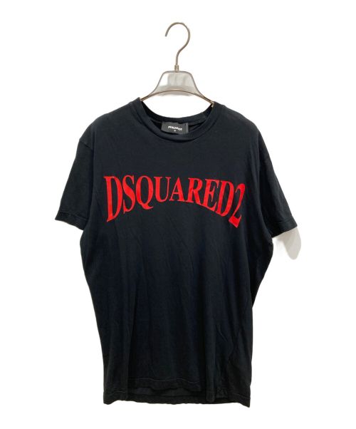 DSQUARED2（ディースクエアード）DSQUARED2 (ディースクエアード) ロゴプリントカットソー ブラック サイズ:Mの古着・服飾アイテム