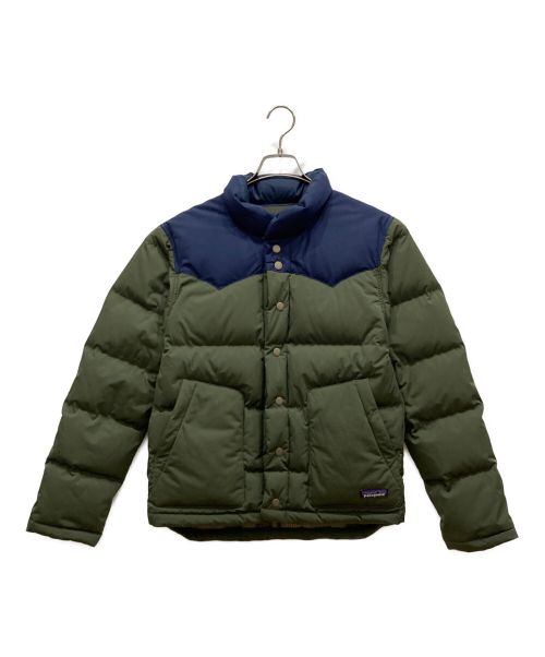 Patagonia（パタゴニア）Patagonia (パタゴニア) Bivy Down Jacket - Forge Grey　28323　ビビーダウンジャケット カーキ×ネイビー サイズ:XS 未使用品の古着・服飾アイテム