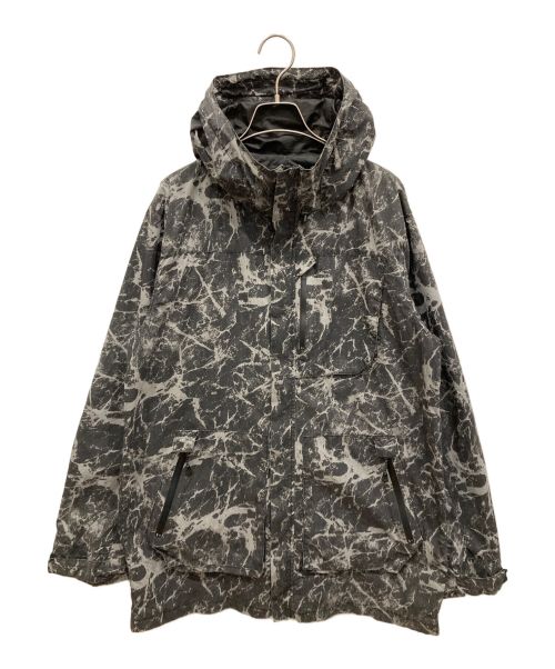 Snow peak（スノーピーク）Snow peak (スノーピーク) Indigo Mountain Parka インディゴマーブルエフェクト マウンテンパーカー グレー×ブラック サイズ:Lの古着・服飾アイテム