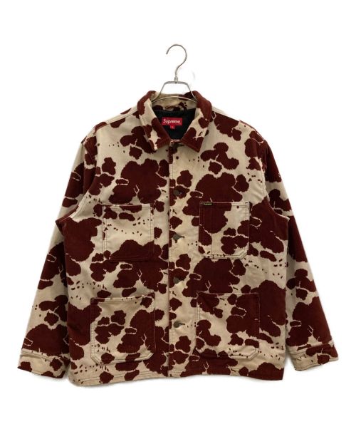 SUPREME（シュプリーム）Supreme (シュプリーム) 20SS VELVET CHORE COAT　ベルベット　チョア　コート ベージュ×ブラック サイズ:Lの古着・服飾アイテム