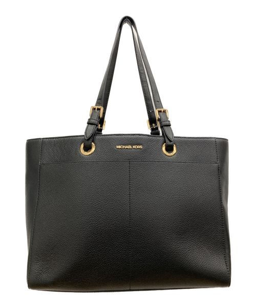 MICHAEL KORS（マイケルコース）MICHAEL KORS (マイケルコース) レザートートバッグ ブラックの古着・服飾アイテム