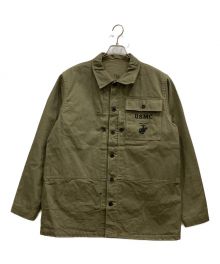 BUZZ RICKSON'S（バズリクソンズ）の古着「U.S.M.C. M-1944 HERRINGBONE UTILITY JACKET　BR15123　ヘリンボーン　ユーティリティー　ジャケット」｜カーキ