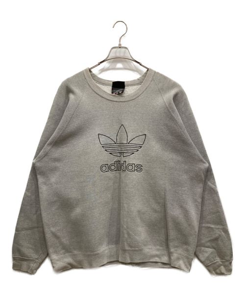 adidas（アディダス）adidas (アディダス) 80ｓ刺繍ロゴスウェット 万国旗タグ USA製 グレー サイズ:XLの古着・服飾アイテム