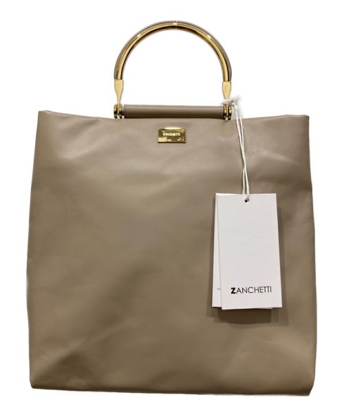 ZANCHETTI（ザンケッティー）ZANCHETTI (ザンケッティー) CHAIN SHOPPER HANDLE　チェイン　ショッパー　ハンドル　バッグ　レザー　ハンド　トート　31182022 ベージュの古着・服飾アイテム