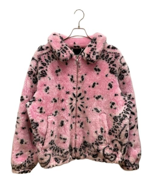 SUPREME（シュプリーム）Supreme (シュプリーム) Bandana Faux Fur Bomber Jacket　 バンダナフォウファーボンバージャケット ピンク サイズ:XLの古着・服飾アイテム