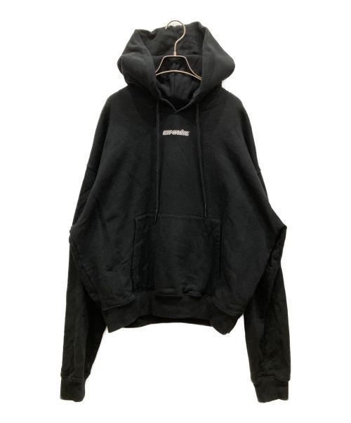 OFFWHITE（オフホワイト）OFFWHITE (オフホワイト) MARKER OVER HOODIE マーカー オーバー フーディ プルオーバーパーカー OMBB037E20FLE002 ブラック サイズ:Lの古着・服飾アイテム