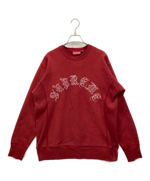 SUPREME（シュプリーム）SUPREME (シュプリーム) Old English Crew Neck　スウェット レッド サイズ:Mの古着・服飾アイテム