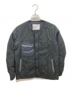 WHITE MOUNTAINEERINGホワイトマウンテ二アニング）の古着「PRIMALOFT QUILTED NO COLLAR JACKET　プリマロフトキルテッドノーカラージャケット」｜ブラック