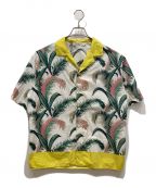 maison kitsuneメゾンキツネ）の古着「23SS PALM FRONT PRINT RESORT SHIRT」｜ホワイト×イエロー