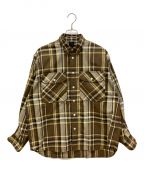 DAIWA PIER39ダイワ ピア39）の古着「TECH ELBOW PATCH WORK SHIRTS FLANNEL PLAIDS」｜ブラウン