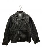 yousedユーズド）の古着「LEATHER URBAN RIDER'S JACKET　レザージャケット」｜ブラック