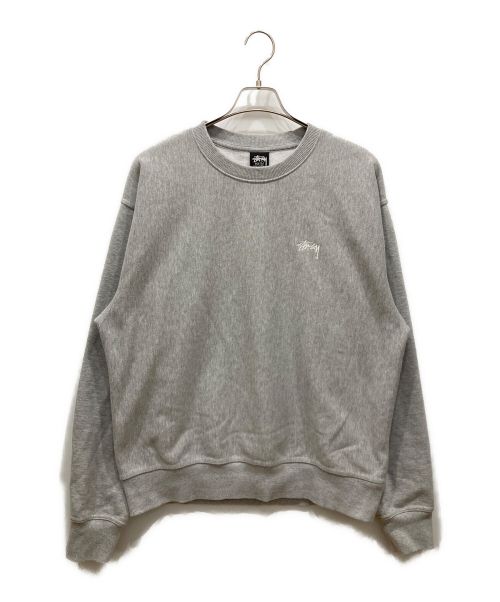 stussy（ステューシー）stussy (ステューシー) stock logo crew neck sweat グレー サイズ:Lの古着・服飾アイテム