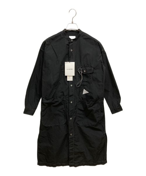 and wander（アンドワンダー）and wander (アンドワンダー) CORDURA typewriter long shirt コーデュラ タイプライター ロングシャツ  ブラック サイズ:WS 未使用品の古着・服飾アイテム