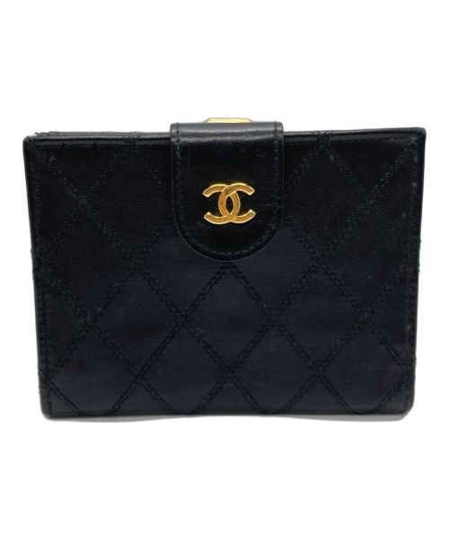 CHANEL（シャネル）CHANEL (シャネル) ビコローレ ロゴ 2つ折り財布 ブラックの古着・服飾アイテム