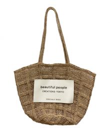 beautiful people（ビューティフルピープル）の古着「23SS abaca knitting tote bag ラフィア メッシュ トートバック 」｜ベージュ